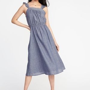Xl chambray midi dress never worn